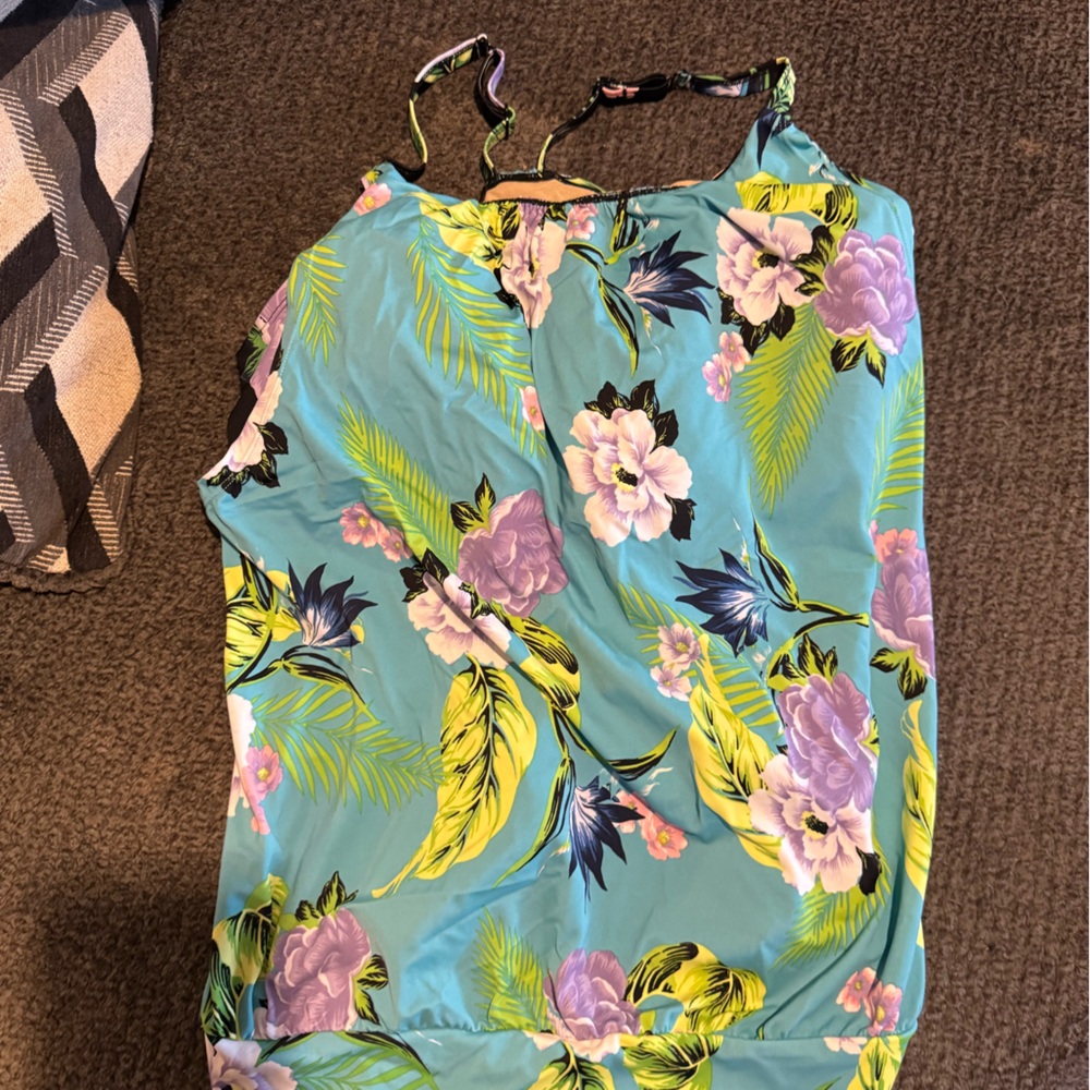 Cacique Floral Swimwear in Blue and Purple